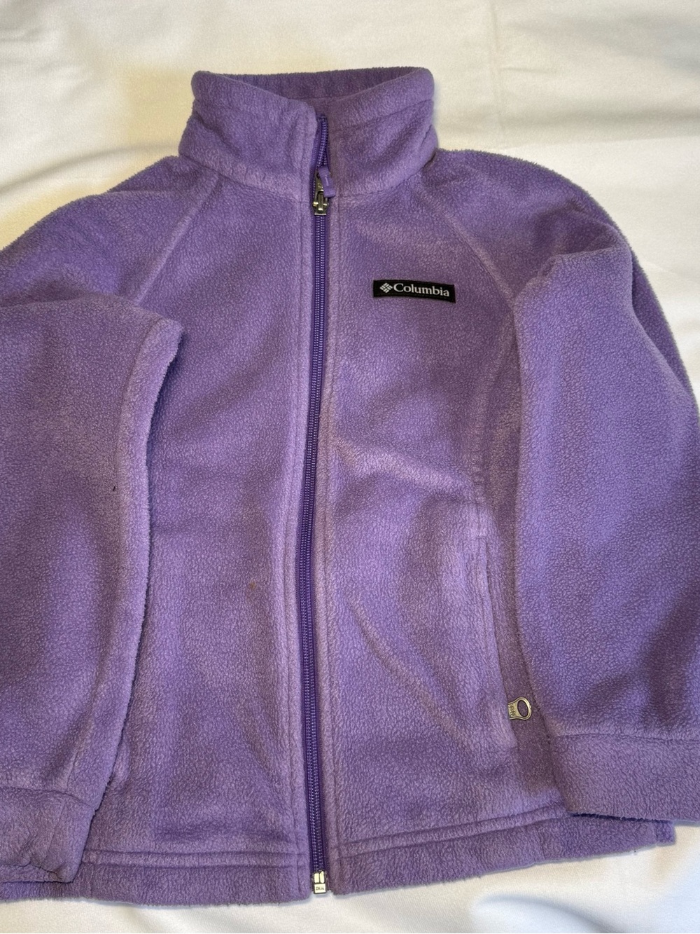 Columbia Girls Purple Fleece Jacket Full Zip Size XS (6/7) Youth